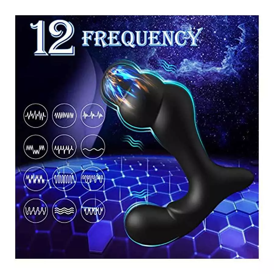 Vibrating Prostate Massager,Anal Training Butt Plug Whit 12 Vibrations Modes,G-Spot Vibrator,Anal Beads,Sexual Stimulation Devic