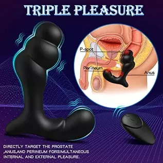 Vibrating Prostate Massager,Anal Training Butt Plug Whit 12 Vibrations Modes,G-Spot Vibrator,Anal Beads,Sexual Stimulation Devic Vibrating Prostate Massager,Anal Training Butt Plug Whit 12 Vibrations Modes,G-Spot Vibrator,Anal Beads,Sexual Stimulation Devic