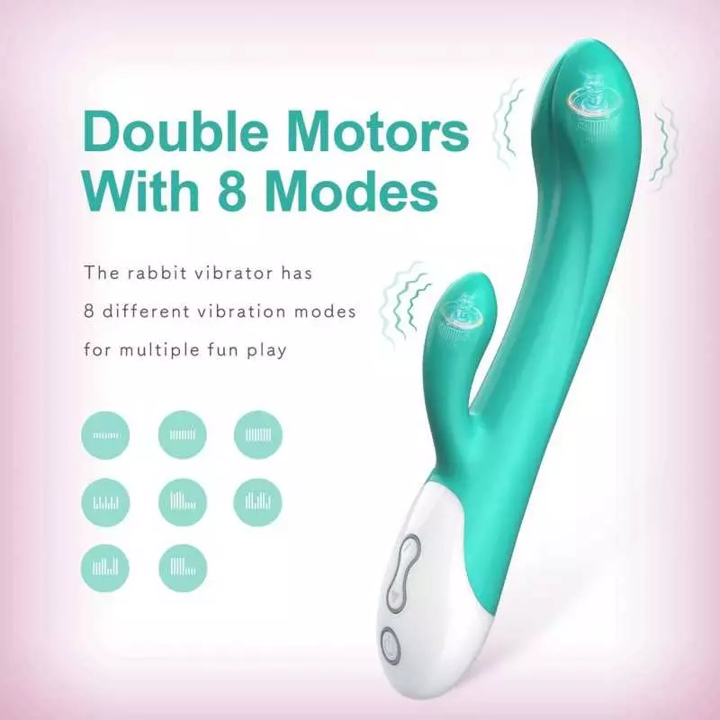 Rabbit Vibrator Stimulator, Dildo Massager for Women with 8 Powerful Vibrations Modes, Waterproof & Rechargeable Adult Sex Toys 