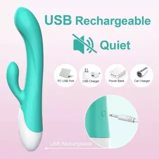 Rabbit Vibrator Stimulator, Dildo Massager for Women with 8 Powerful Vibrations Modes, Waterproof & Rechargeable Adult Sex Toys 