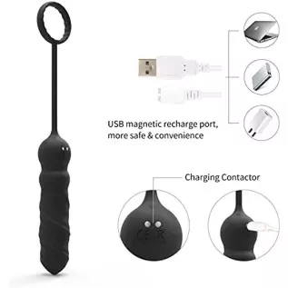 Prostate Massager Anal Vibrator with 10 Vibration Modes Remote Control Buttock Stimulator with Cock Ring Anal Plug Anal Sex Toys