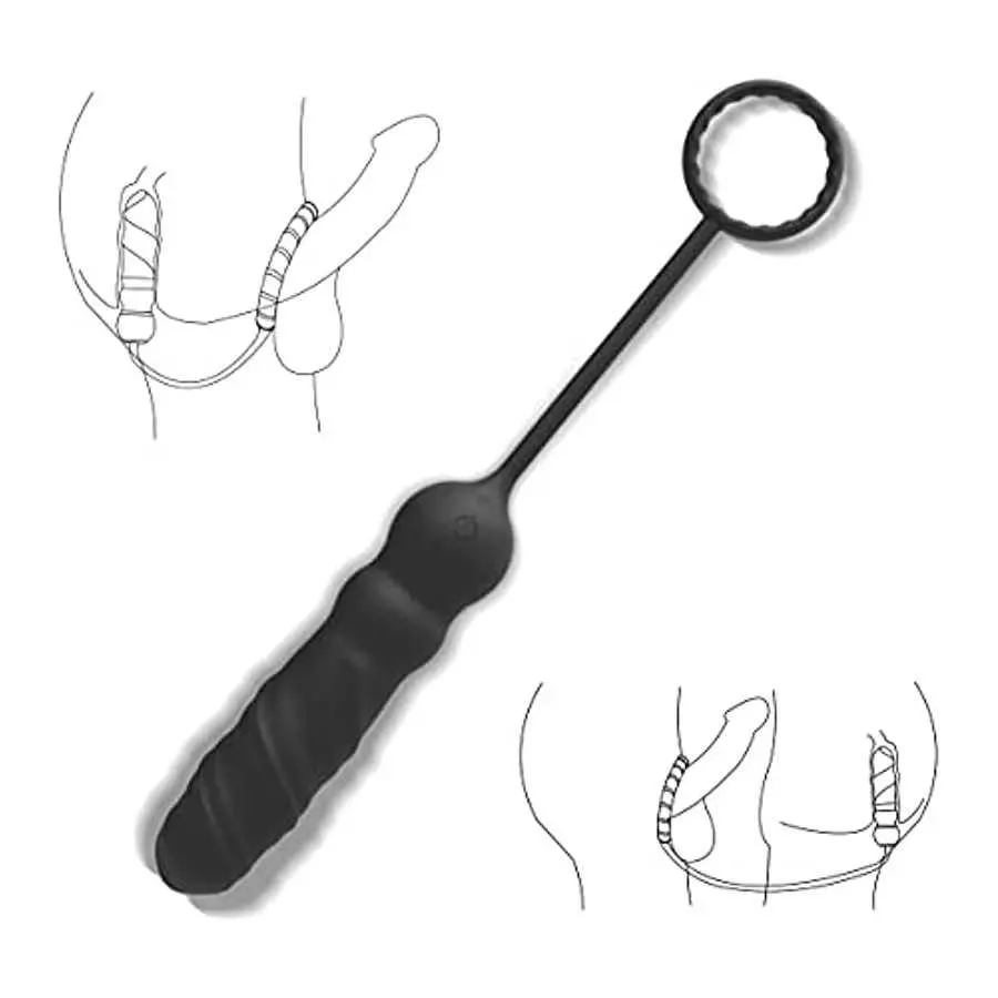 Prostate Massager Anal Vibrator with 10 Vibration Modes Remote Control Buttock Stimulator with Cock Ring Anal Plug Anal Sex Toys