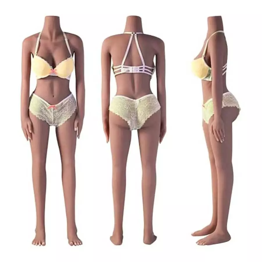 53LB Life Size Sex Doll with Realistic Wheat Skin Pussy Ass Butt Female Torso Body Doll Adult Love Doll with Vagina Anal Small B