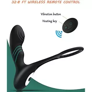 10 Modes Anal Prostate Toys: Heating Function Vibrating Prostate Massager with Cock Ring, Adult Sex Toys Remote Control Multiple 10 Modes Anal Prostate Toys: Heating Function Vibrating Prostate Massager with Cock Ring, Adult Sex Toys Remote Control Multiple