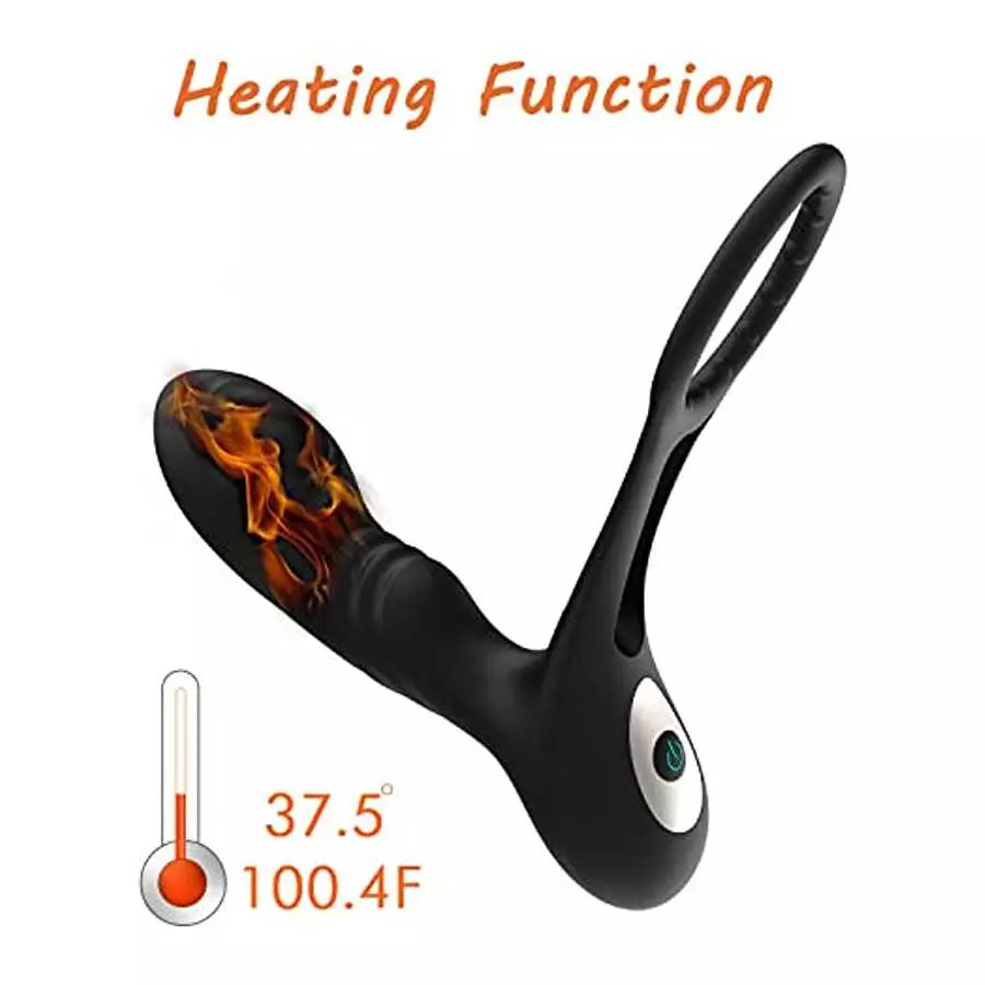 10 Modes Anal Prostate Toys: Heating Function Vibrating Prostate Massager with Cock Ring, Adult Sex Toys Remote Control Multiple