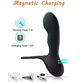 10 Modes Anal Prostate Toys: Heating Function Vibrating Prostate Massager with Cock Ring, Adult Sex Toys Remote Control Multiple 10 Modes Anal Prostate Toys: Heating Function Vibrating Prostate Massager with Cock Ring, Adult Sex Toys Remote Control Multiple
