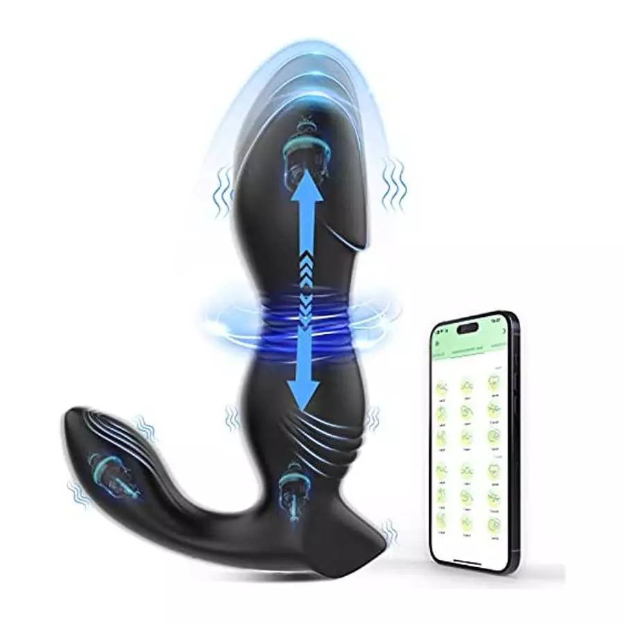 Adult Male Sex Toys for Men's Sex – Anal Sex Toys Prostate Massager Anal Plug, App Butt Plug, 9 Thrusting & 9 Vibrating Dildo G Adult Male Sex Toys for Men's Sex – Anal Sex Toys Prostate Massager Anal Plug, App Butt Plug, 9 Thrusting & 9 Vibrating Dildo G