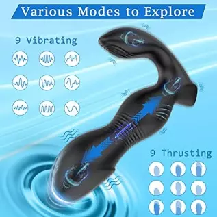 Adult Male Sex Toys for Men's Sex – Anal Sex Toys Prostate Massager Anal Plug, App Butt Plug, 9 Thrusting & 9 Vibrating Dildo G Adult Male Sex Toys for Men's Sex – Anal Sex Toys Prostate Massager Anal Plug, App Butt Plug, 9 Thrusting & 9 Vibrating Dildo G