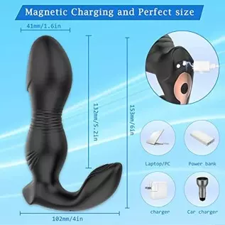 Adult Male Sex Toys for Men's Sex – Anal Sex Toys Prostate Massager Anal Plug, App Butt Plug, 9 Thrusting & 9 Vibrating Dildo G Adult Male Sex Toys for Men's Sex – Anal Sex Toys Prostate Massager Anal Plug, App Butt Plug, 9 Thrusting & 9 Vibrating Dildo G