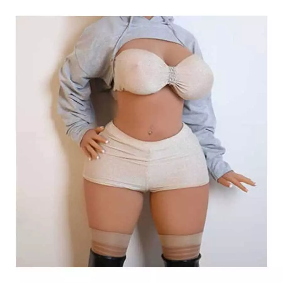5.5Ft Super Boobs Sex Doll, Adults Life Size Sex Dolls, Soft Silicone Butt Female Doll, Realistic Women's Torso Love Doll, Tan S