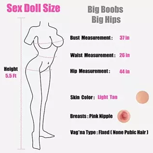 5.5Ft Super Boobs Sex Doll, Adults Life Size Sex Dolls, Soft Silicone Butt Female Doll, Realistic Women's Torso Love Doll, Tan S
