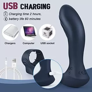 Vibrating Anal Plug with Penis Ring, WIMOSO Prostate Massager Stimulator Anal Vibrators Toys for Men,7 Vibration Modes,Double Mo Vibrating Anal Plug with Penis Ring, WIMOSO Prostate Massager Stimulator Anal Vibrators Toys for Men,7 Vibration Modes,Double Mo