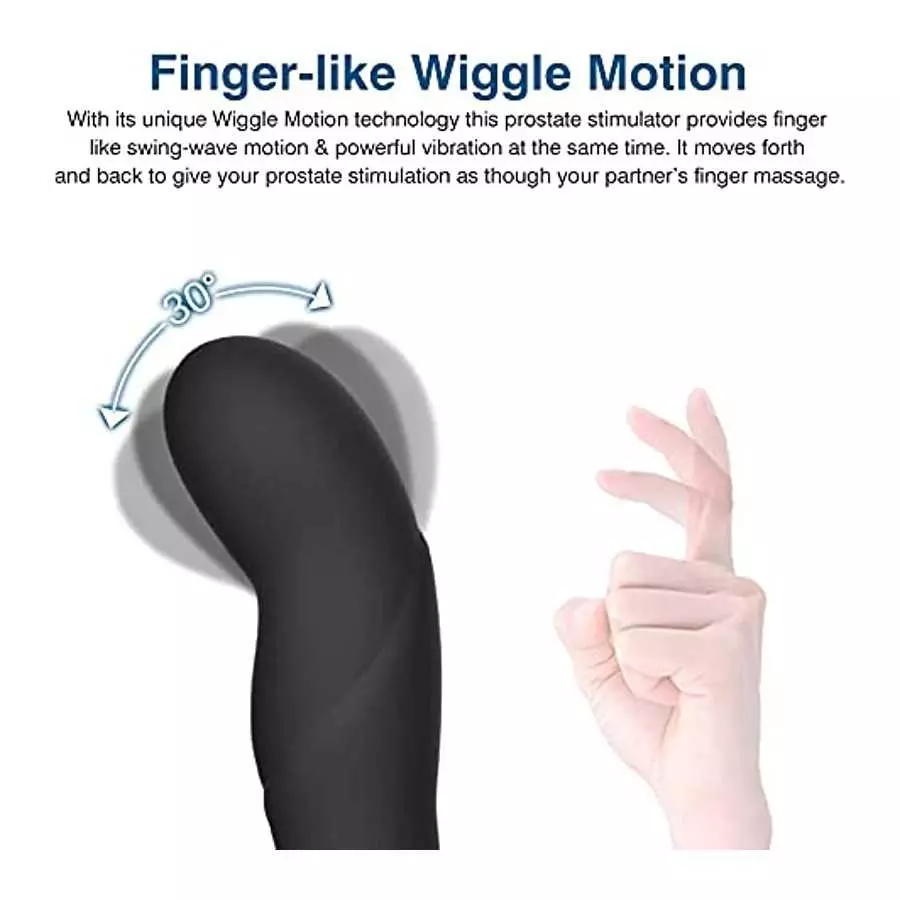 Prostate Massager Anal Vibrator with Wiggle Motion Anal Adult Sex Toys, Black, 1.0 Count