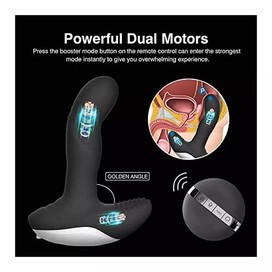 Prostate Massager Anal Vibrator with Wiggle Motion Anal Adult Sex Toys, Black, 1.0 Count