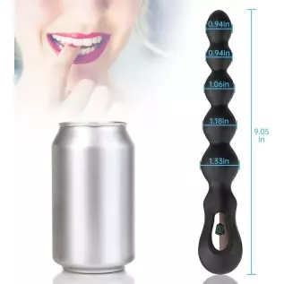 Anal Beads Vibrator, Silicone Anal Butt Plug G-spot Dildo with 7 Vibration Modes and Ribbed Shaft Adult Sex Toy for Men Women