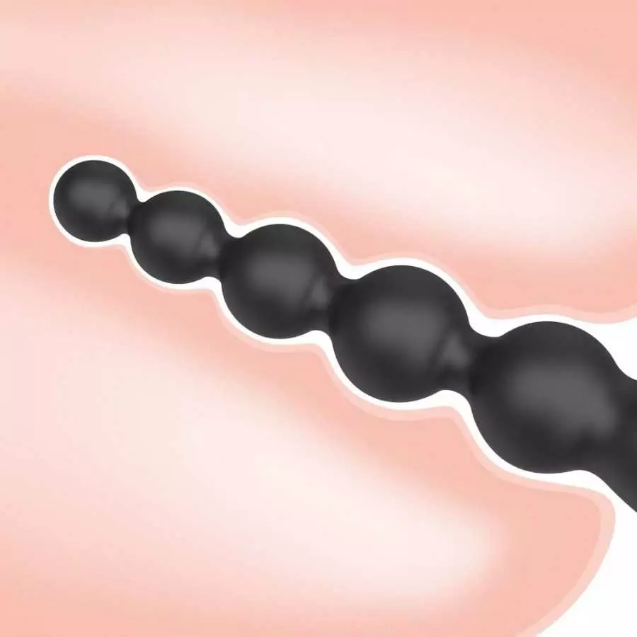 Anal Beads Vibrator, Silicone Anal Butt Plug G-spot Dildo with 7 Vibration Modes and Ribbed Shaft Adult Sex Toy for Men Women