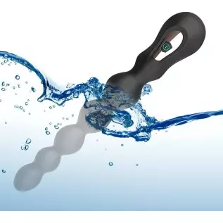 Anal Beads Vibrator, Silicone Anal Butt Plug G-spot Dildo with 7 Vibration Modes and Ribbed Shaft Adult Sex Toy for Men Women