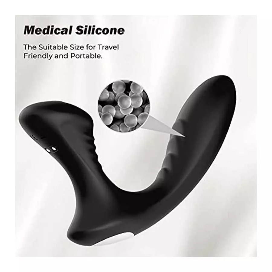 USK Vibrating Prostate Massager, Testicle G-Spot Stimulation, Anal Butt Plug Vibrator with Handle, Rechargeable Waterproof Adult