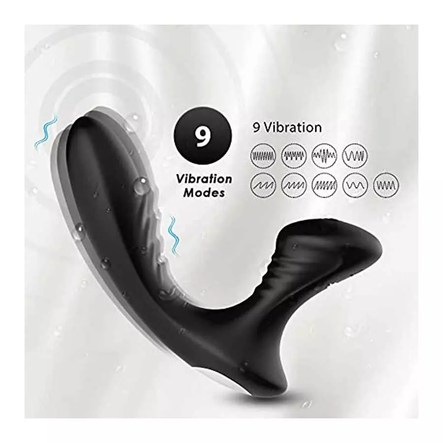 USK Vibrating Prostate Massager, Testicle G-Spot Stimulation, Anal Butt Plug Vibrator with Handle, Rechargeable Waterproof Adult