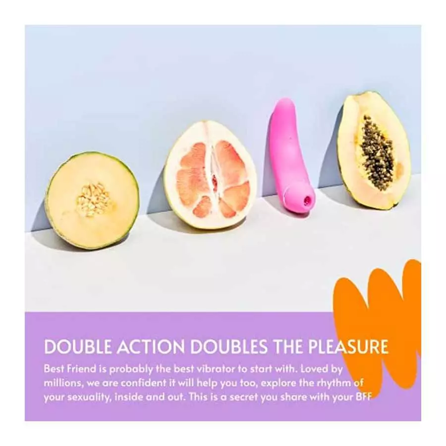 Sweet Vibes Best Friend Personal Massager Toy for Women, Multifunctional Vibrator, Body-Safe 2-in-1 Adult Toy, Pink