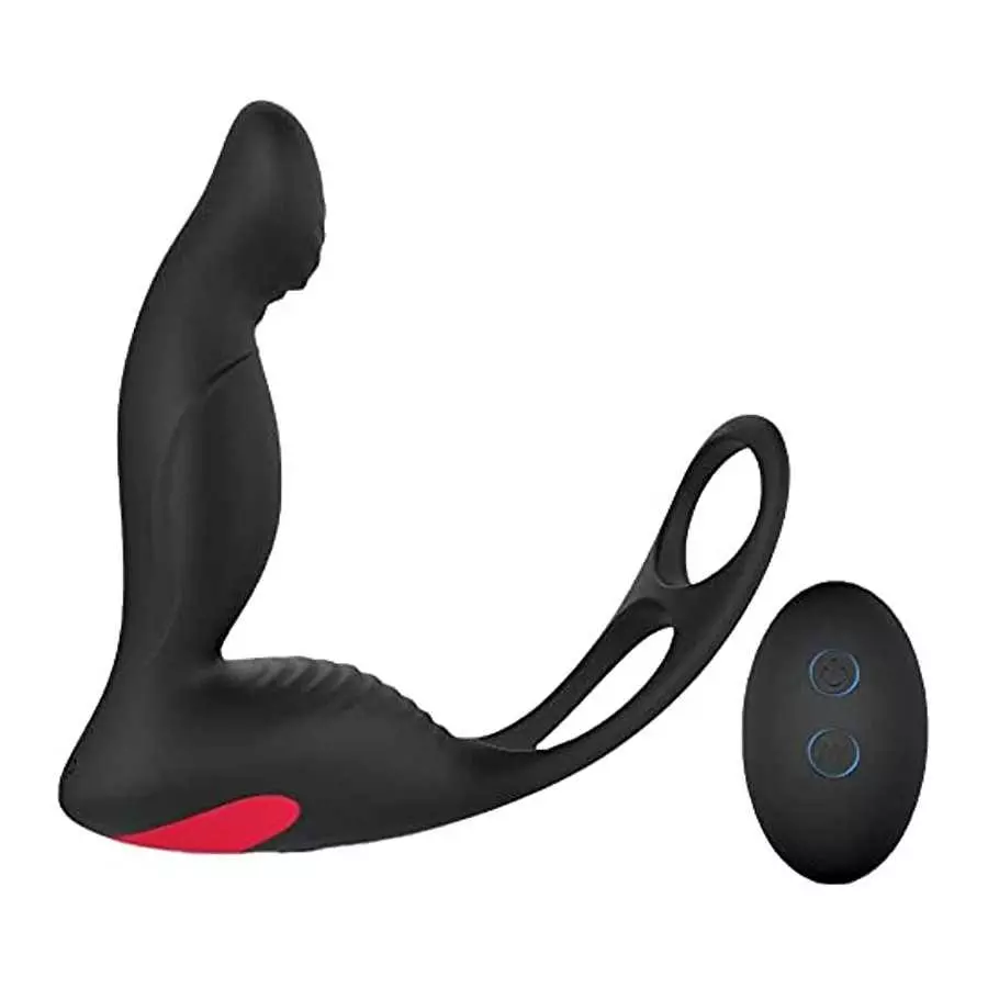 3 in 1 Anal Toy Vibrator Prostate Massager with Penis Ring and Ball Loop, Thrusting and Vibration Multiply Stimulation Silicone 3 in 1 Anal Toy Vibrator Prostate Massager with Penis Ring and Ball Loop, Thrusting and Vibration Multiply Stimulation Silicone