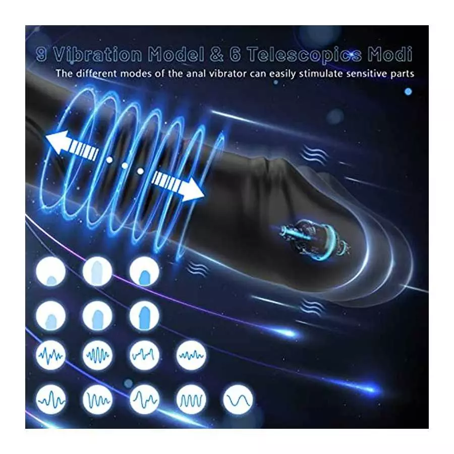 App Anal Vibrators Large with Shock Function Prostate Vibrator with 6 Telescopy Modes 9 Vibration Modes Sex Toys Stimulator Anal