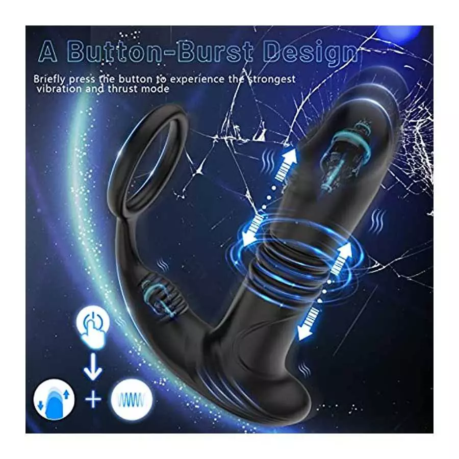App Anal Vibrators Large with Shock Function Prostate Vibrator with 6 Telescopy Modes 9 Vibration Modes Sex Toys Stimulator Anal