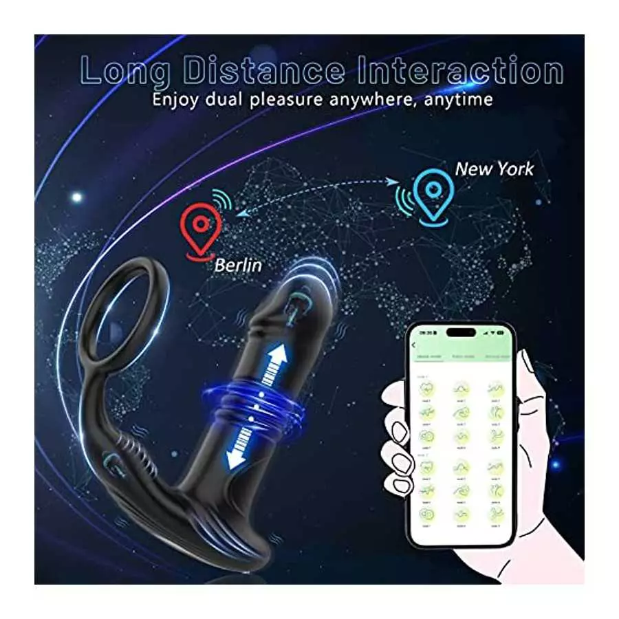App Anal Vibrators Large with Shock Function Prostate Vibrator with 6 Telescopy Modes 9 Vibration Modes Sex Toys Stimulator Anal