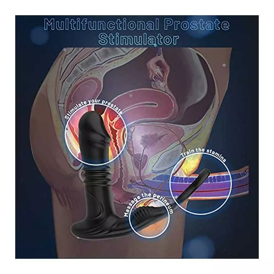 App Anal Vibrators Large with Shock Function Prostate Vibrator with 6 Telescopy Modes 9 Vibration Modes Sex Toys Stimulator Anal