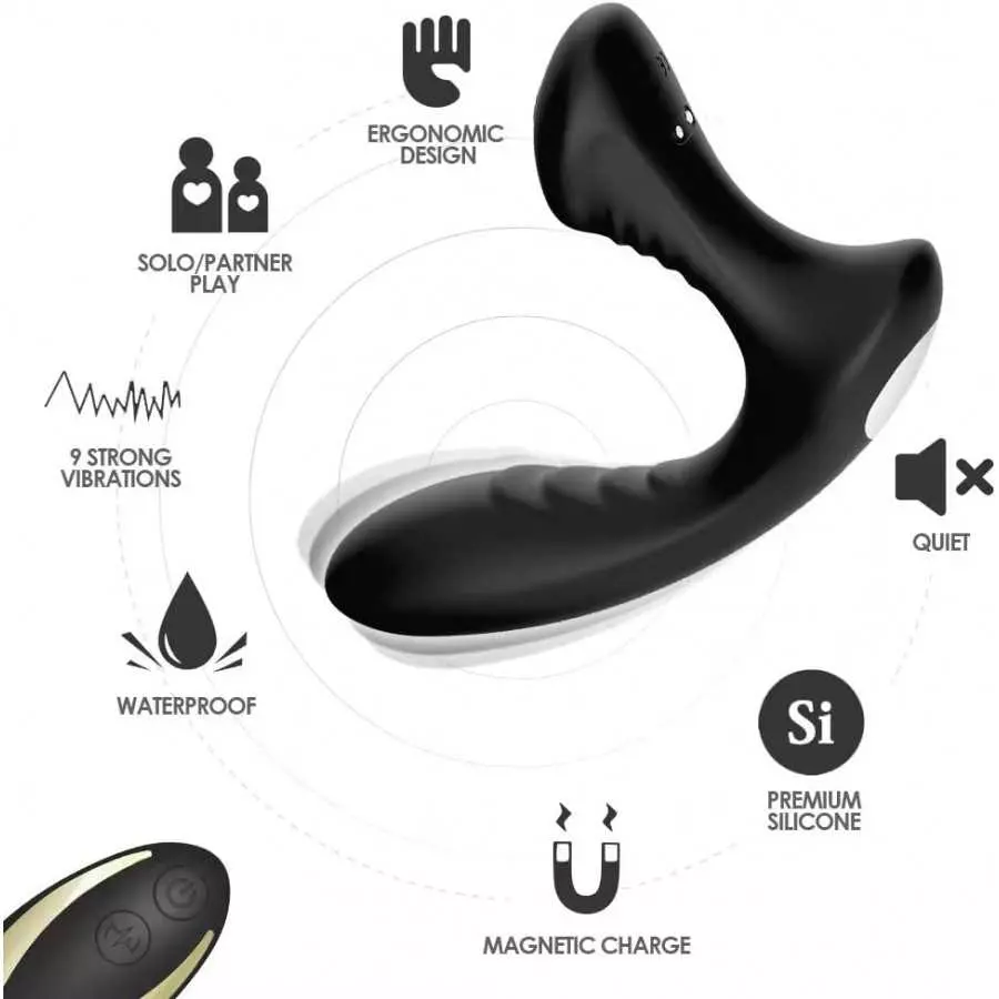 STIRLOVE Anal Vibrator Prostate Massager with Remote Control, 9 Speeds Male G spot Stimulator Rechargeable Adult Anal Sex Toys f