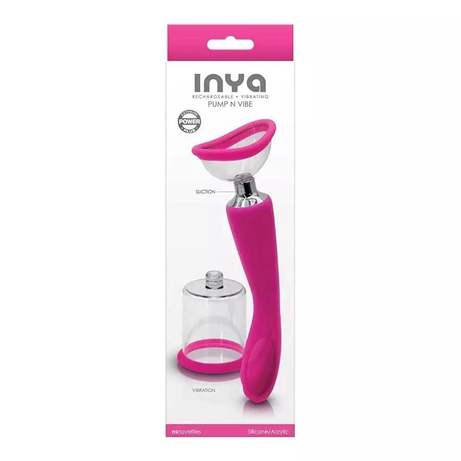 INYA - Silicone Rechargeable Pump and Vibe - Pink - for Her, for Him and for Them! (Teal)