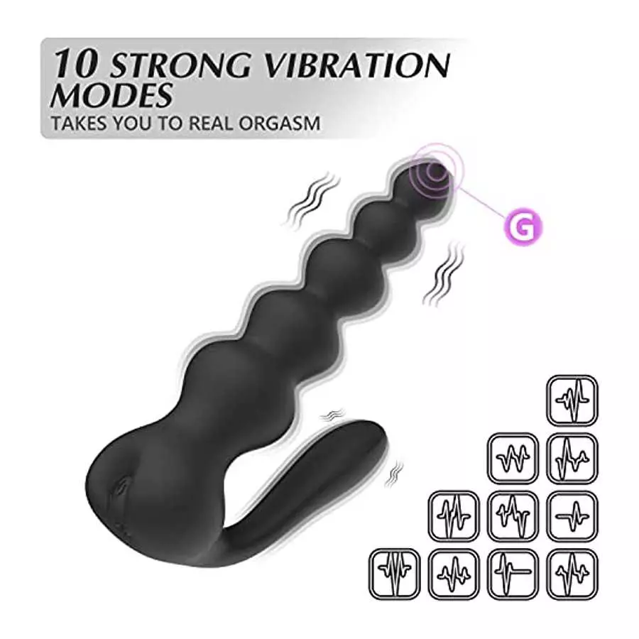 Anal Vibrator, Vibrating Prostate Massager with 10 Vibration Modes Wireless Remote Control Anal Sex Toys for Men Couples