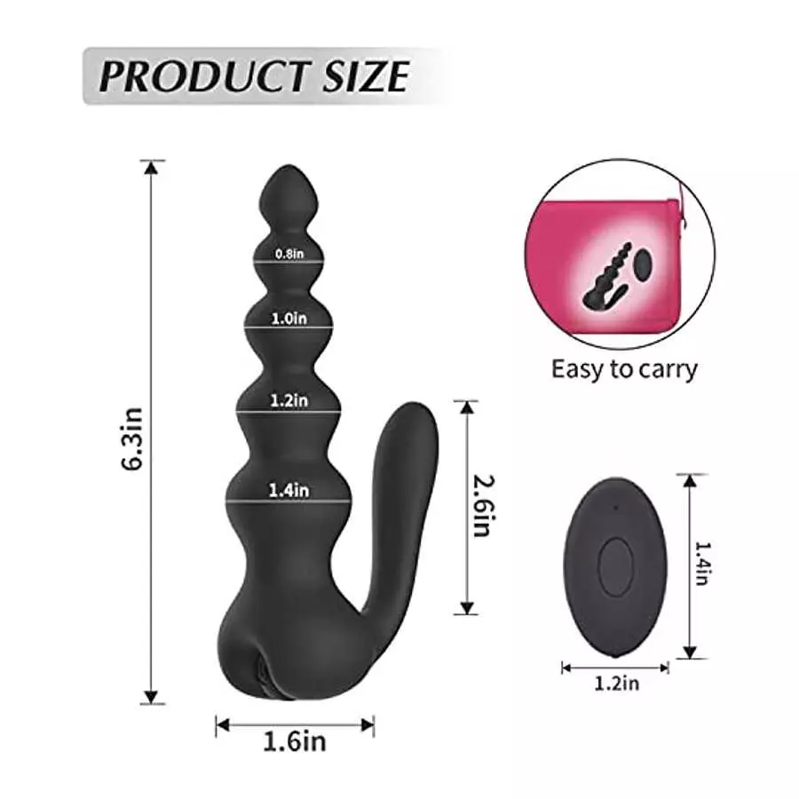 Anal Vibrator, Vibrating Prostate Massager with 10 Vibration Modes Wireless Remote Control Anal Sex Toys for Men Couples