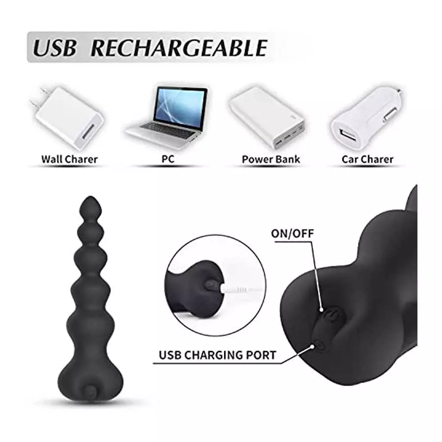 Anal Vibrator, Vibrating Prostate Massager with 10 Vibration Modes Wireless Remote Control Anal Sex Toys for Men Couples