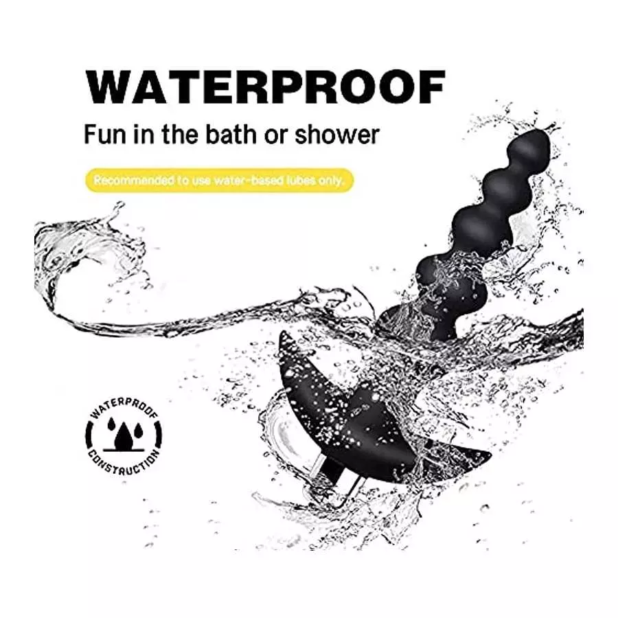 Silicone Anal Vibrator Prostate Massager Sex Toys G-spot Anal Vibrator for Men and Women 16 Modes Vibrating Anal Beads Butt Plug