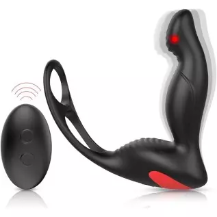 3 in 1 Wireless Remote Male Prostate Silicone Massager, 9 Speeds ModesPersonal Massager,Powerful Perfect for Relief Soreness,Bla