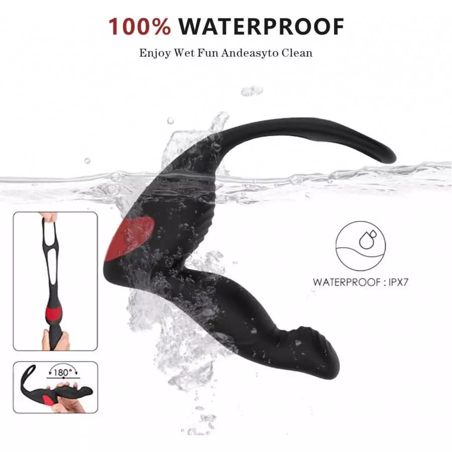 3 in 1 Wireless Remote Male Prostate Silicone Massager, 9 Speeds ModesPersonal Massager,Powerful Perfect for Relief Soreness,Bla