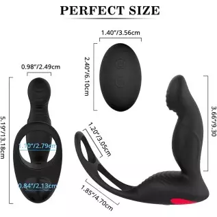 3 in 1 Wireless Remote Male Prostate Silicone Massager, 9 Speeds ModesPersonal Massager,Powerful Perfect for Relief Soreness,Bla