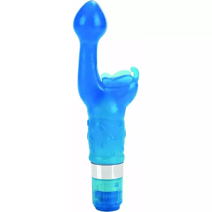 CalExotics Platinum Edition Waterproof 9-Function 2-in-1 Butterfly Kiss Vibrator for G-spot and Clitoral Massager - Purple