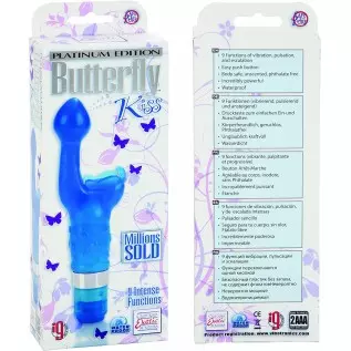 CalExotics Platinum Edition Waterproof 9-Function 2-in-1 Butterfly Kiss Vibrator for G-spot and Clitoral Massager - Purple CalExotics Platinum Edition Waterproof 9-Function 2-in-1 Butterfly Kiss Vibrator for G-spot and Clitoral Massager - Purple