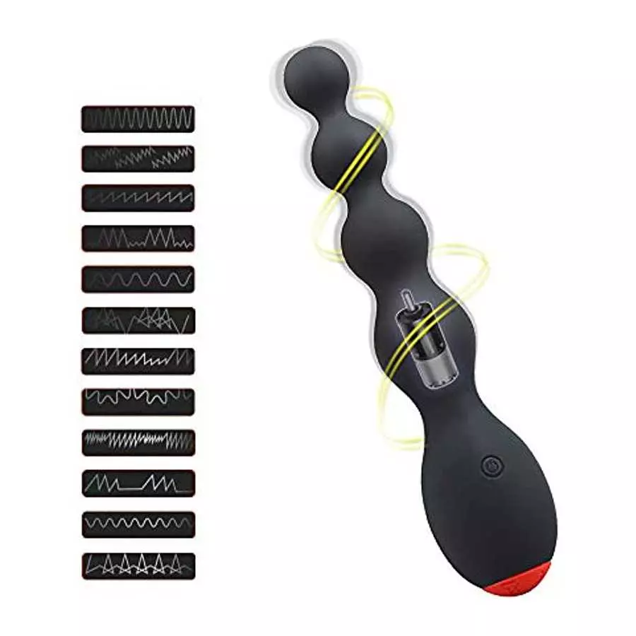 FST Anal Bead 12 Modes Vibrating Butt Plug Rechargeable Prostate Massager Vibrator for Men Women