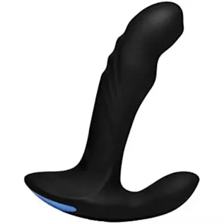 Alpha-Pro 17X P-Trigasm 3-in-1 Silicone Prostate Stimulator, Black, 6.5 Inch in Total Length, 5.3 Inch insertable Length, 1 Inch