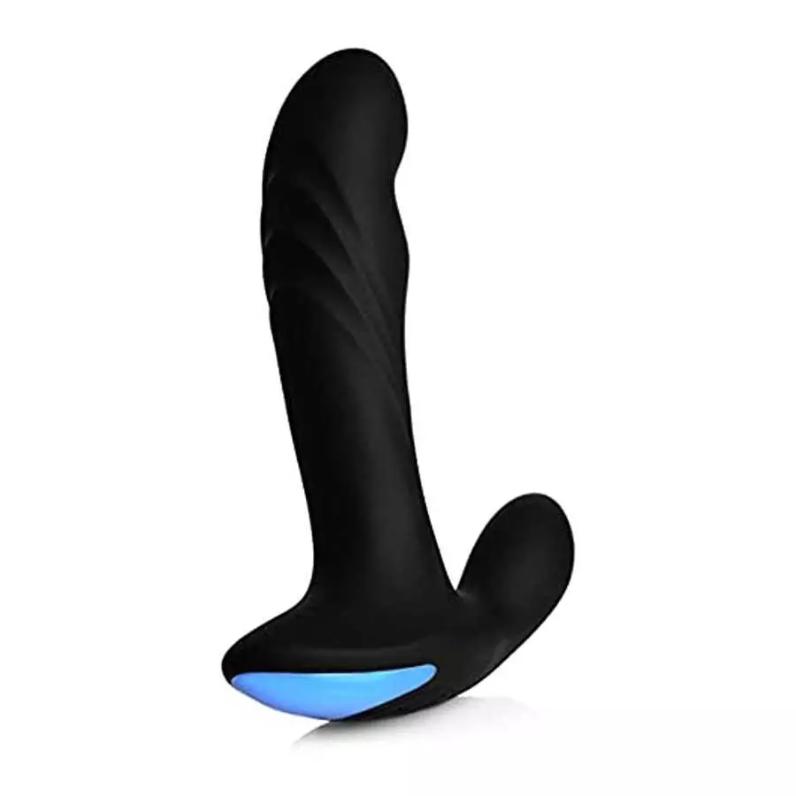 Alpha-Pro 17X P-Trigasm 3-in-1 Silicone Prostate Stimulator, Black, 6.5 Inch in Total Length, 5.3 Inch insertable Length, 1 Inch