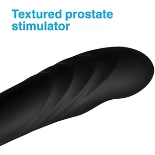 Alpha-Pro 17X P-Trigasm 3-in-1 Silicone Prostate Stimulator, Black, 6.5 Inch in Total Length, 5.3 Inch insertable Length, 1 Inch
