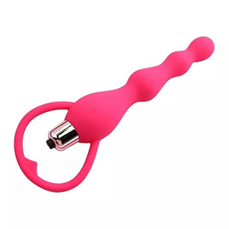 Vibrating Anal Beads Butt Plug, Graduated Design Silicone Anal Vibrator with 10 Vibration Modes Waterproof G-spot Anal Sex Toy f