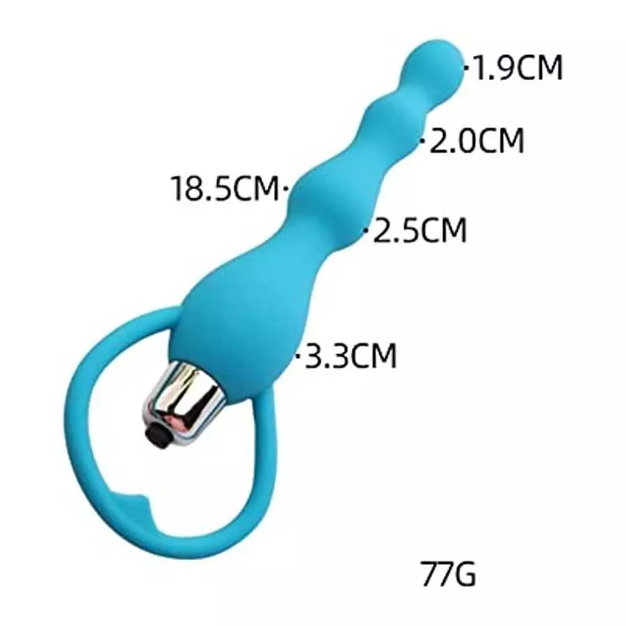 Vibrating Anal Beads Butt Plug, Graduated Design Silicone Anal Vibrator with 10 Vibration Modes Waterproof G-spot Anal Sex Toy f