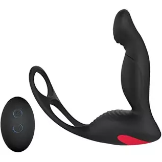 Male Prostate Massager Anal Vibrator for Men Masturbation, Vibrating Butt Plug Testicles Stimulator with 7 Flapping & 7 Vibratio