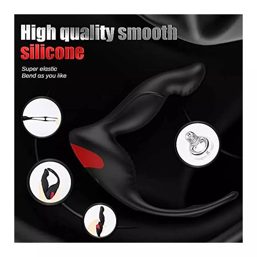 Male Prostate Massager Anal Vibrator for Men Masturbation, Vibrating Butt Plug Testicles Stimulator with 7 Flapping & 7 Vibratio