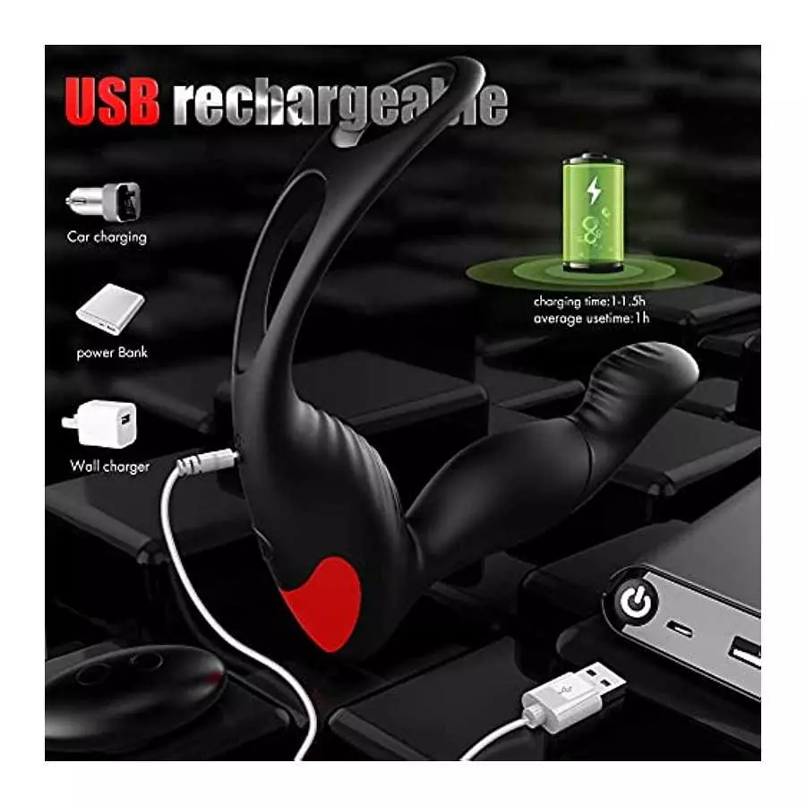 Male Prostate Massager Anal Vibrator for Men Masturbation, Vibrating Butt Plug Testicles Stimulator with 7 Flapping & 7 Vibratio