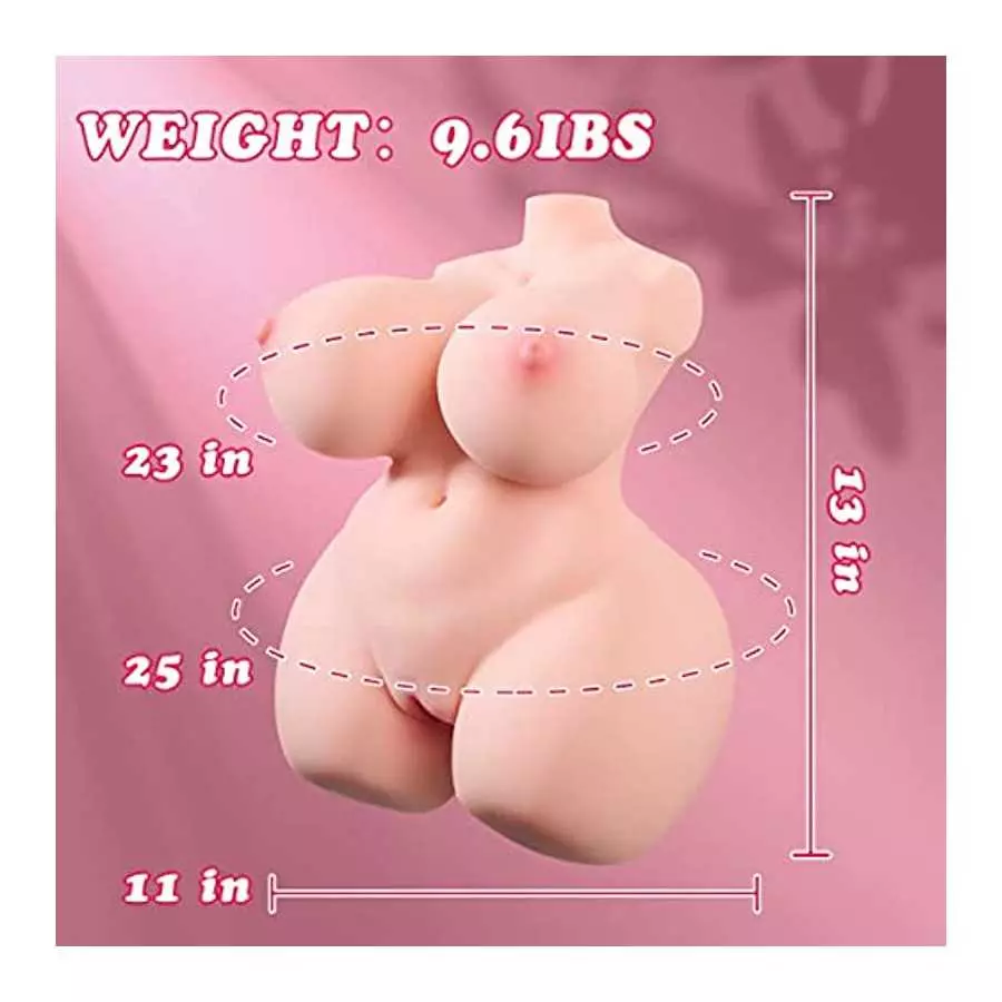 Zonbik 9.4lb Lifelike Fat Adult Sex Doll Male Masturbator, 3 in 1 Female Love Doll 3D Realistic Torso Sex Dolls with Pussy Ass B